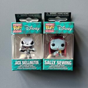 Funko Nightmare Before Christmas Jack Skellington and Sally keychains